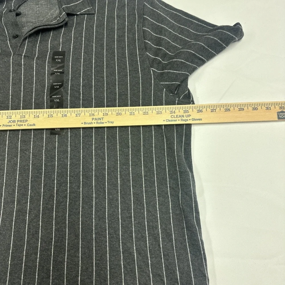 NWT Banana Republic Gray White Short Polo Mens Size‎ XXL Shirt Stripe